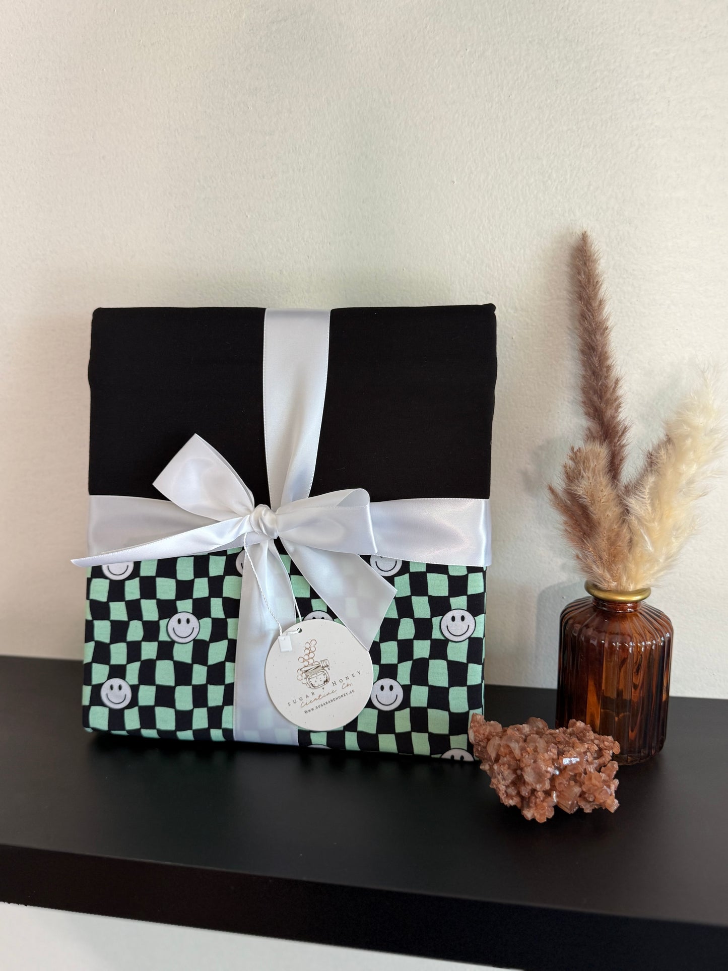 Checkered Smiles Bamboo Blanket