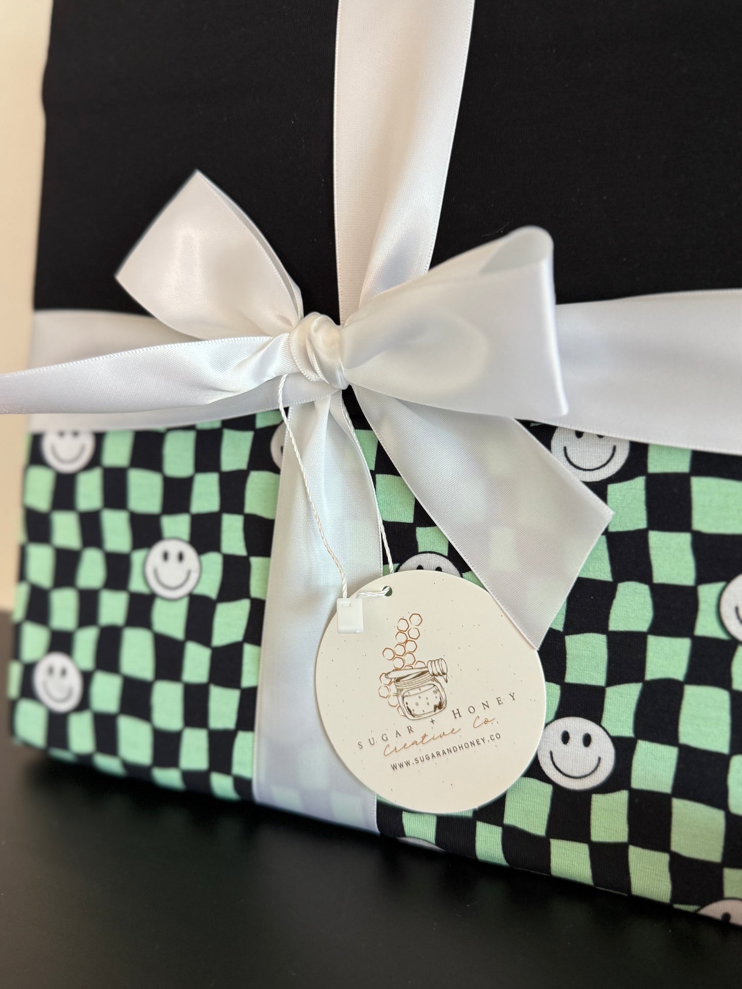 Checkered Smiles Bamboo Blanket