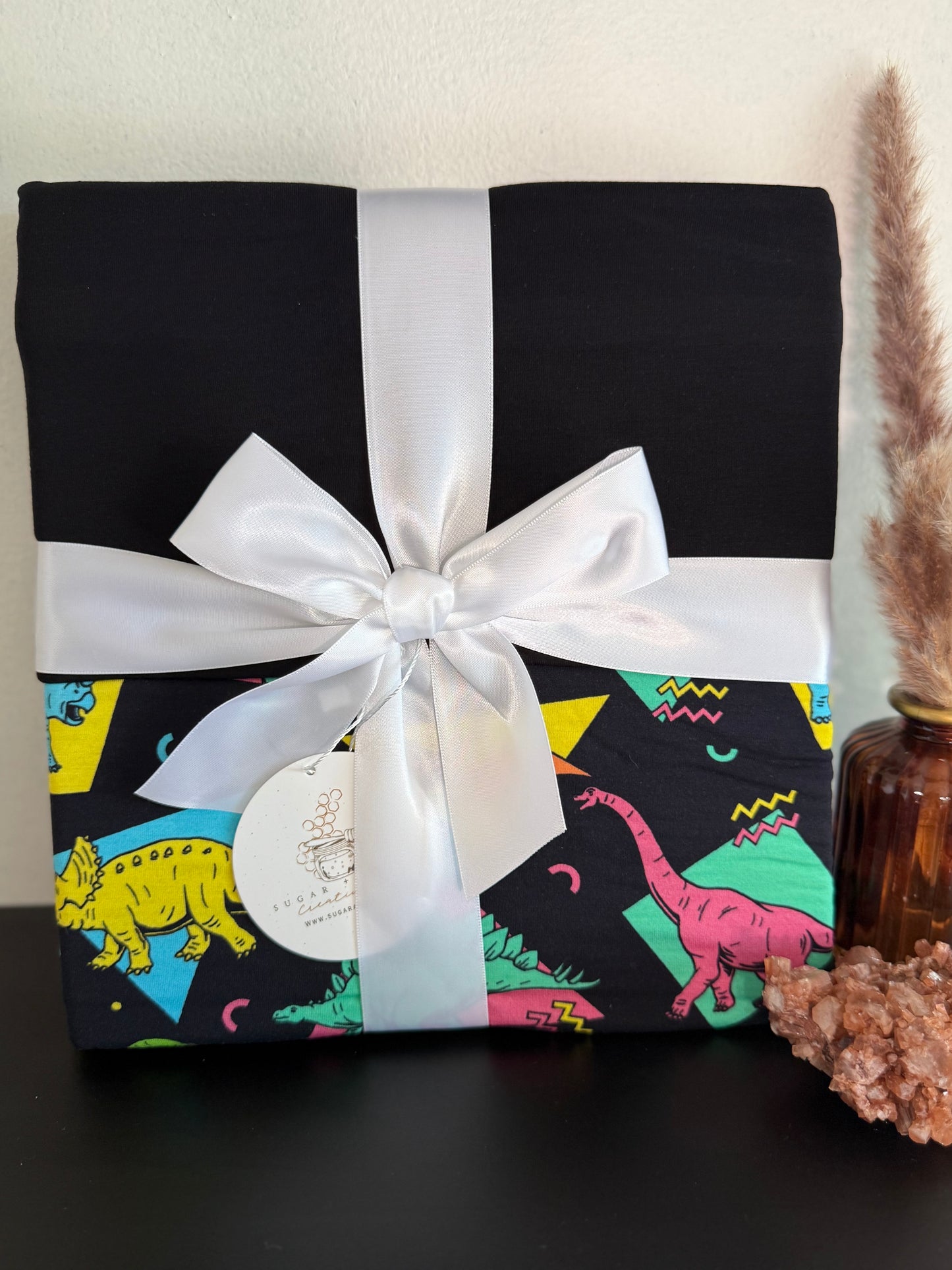 Electric Dino Party Bamboo Blanket