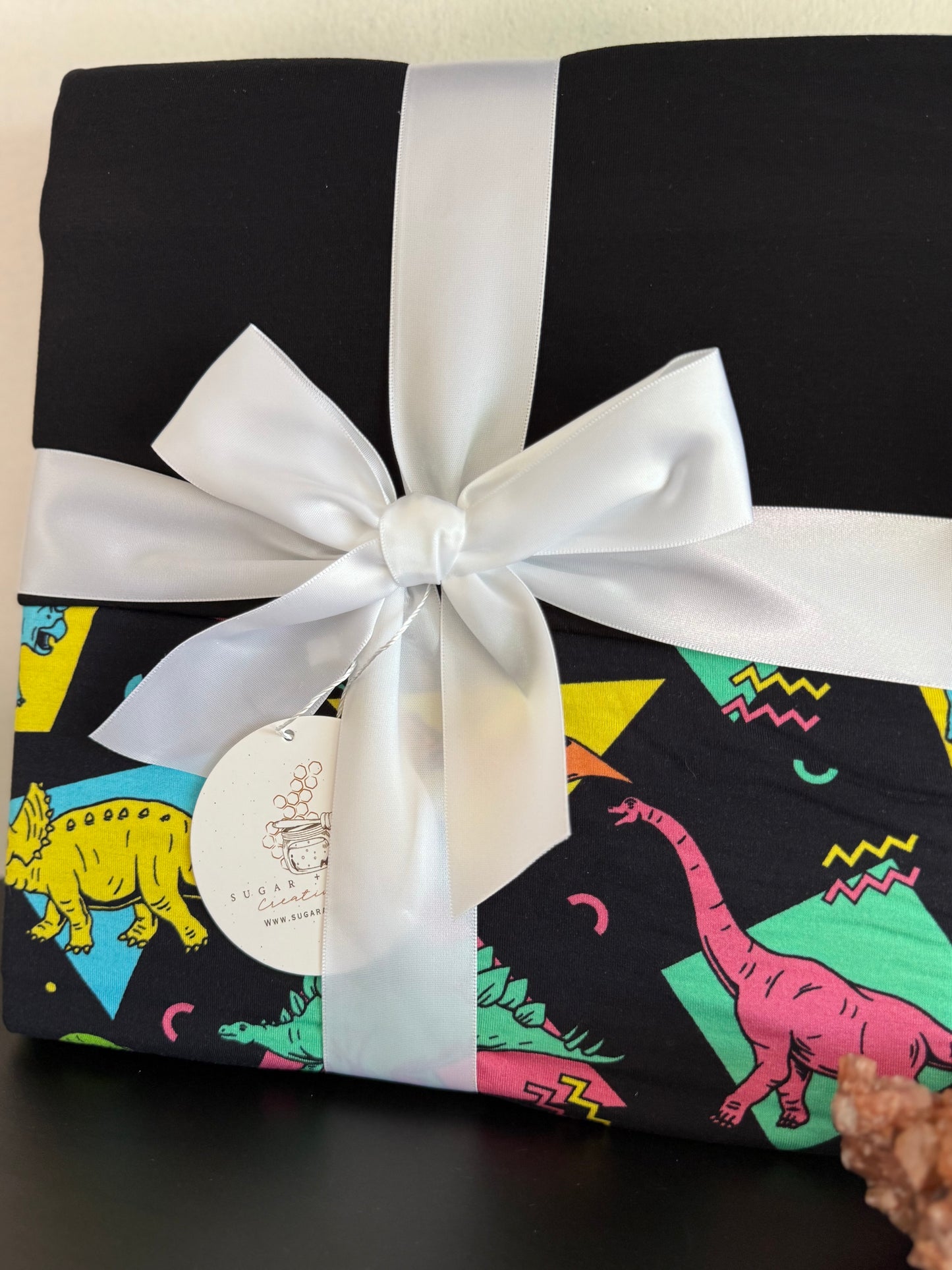 Electric Dino Party Bamboo Blanket