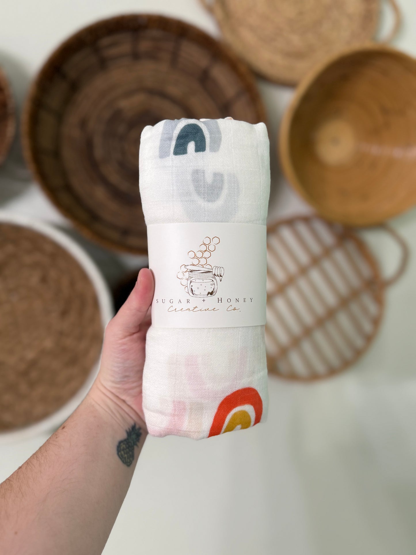 Chasing Rainbows Muslin Swaddle