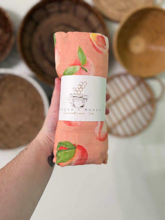 Georgia Peach Muslin Swaddle