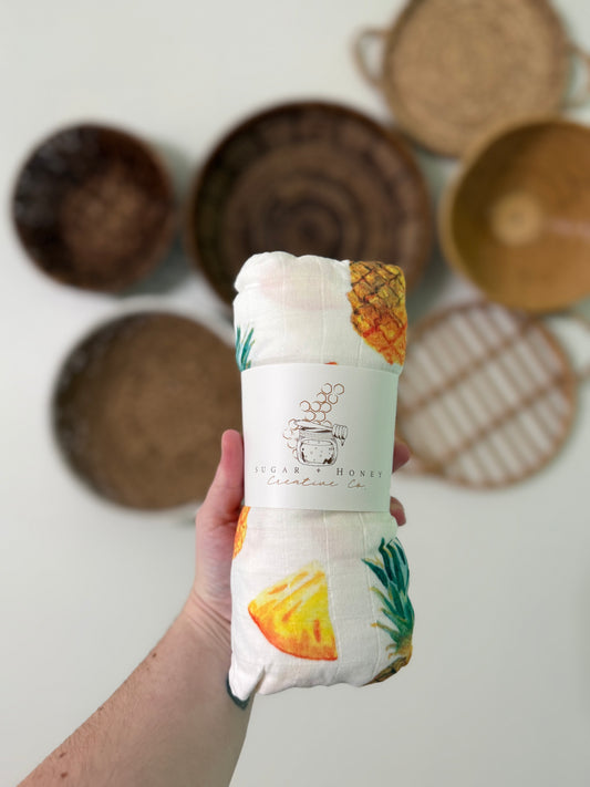 Pineapple Paradise Muslin Swaddle